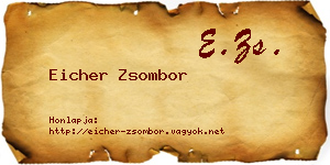 Eicher Zsombor névjegykártya